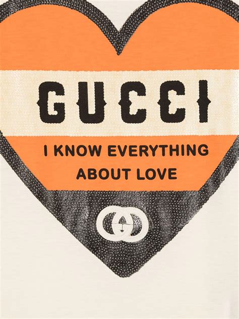 gucci i know everything about love t shirt|Tops .